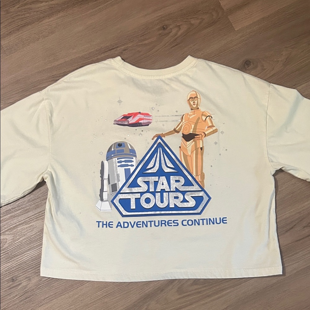 Star Wars Cream Crop Top with Graphic Print